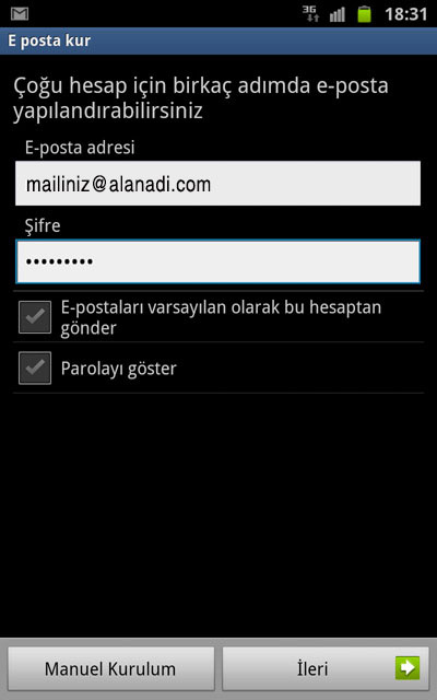 mail ayarları