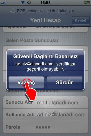 mail ayarları